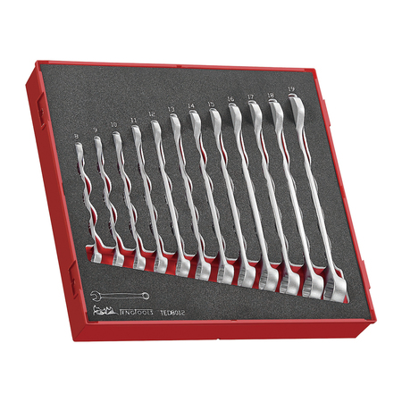 TENG TOOLS TED8012 - 12 Piece Anti Slip Combination Wrench Set in EVA TED8012